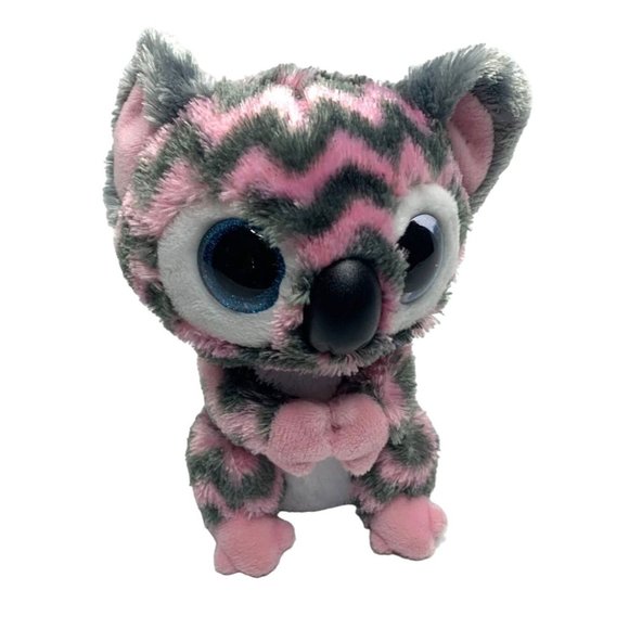 Ty Beanie Boos Chevron Pink Gray Koala Bear 5 in Tall Stuffed Plush Animal Toy - Picture 1 of 5